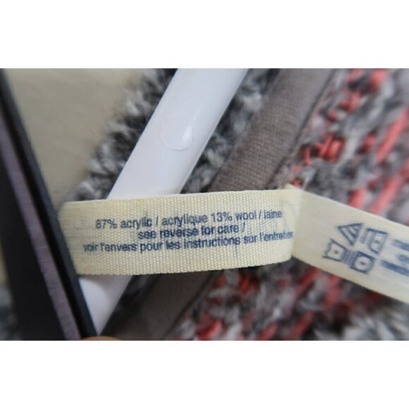 Aeropostale Knit Sweater Womens Size XS Gray Pink Stripe Long Sleeves Oversized - Picture 9 of 9